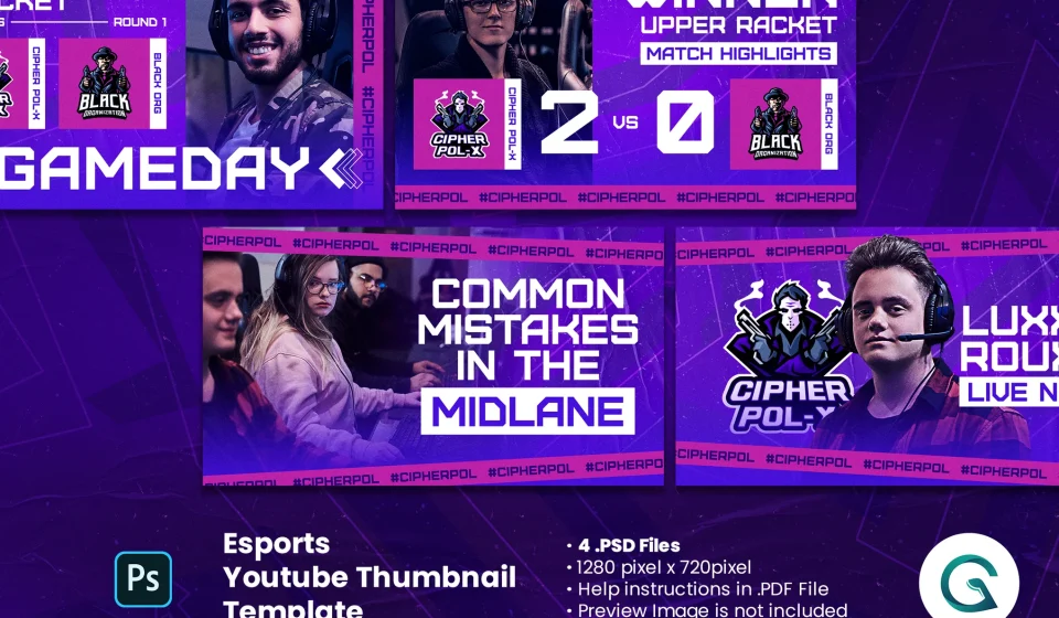 دانلود قالب تامب‌نیل یوتیوب استریم و گیمینگ