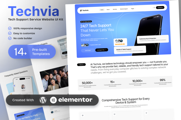 قالب المنتور Techvia - طراحی سایت خدمات پشتیبانی فنی و تعمیرات کامپیوتر