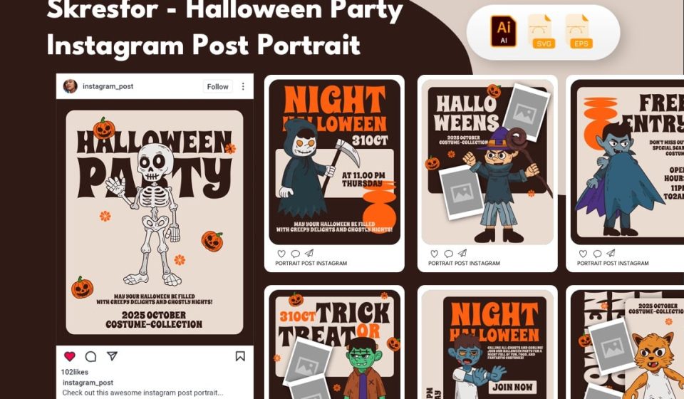 دانلود قالب پست اینستاگرام هالووین Skresfor دانلود قالب پست اینستاگرام هالووین Skresfor