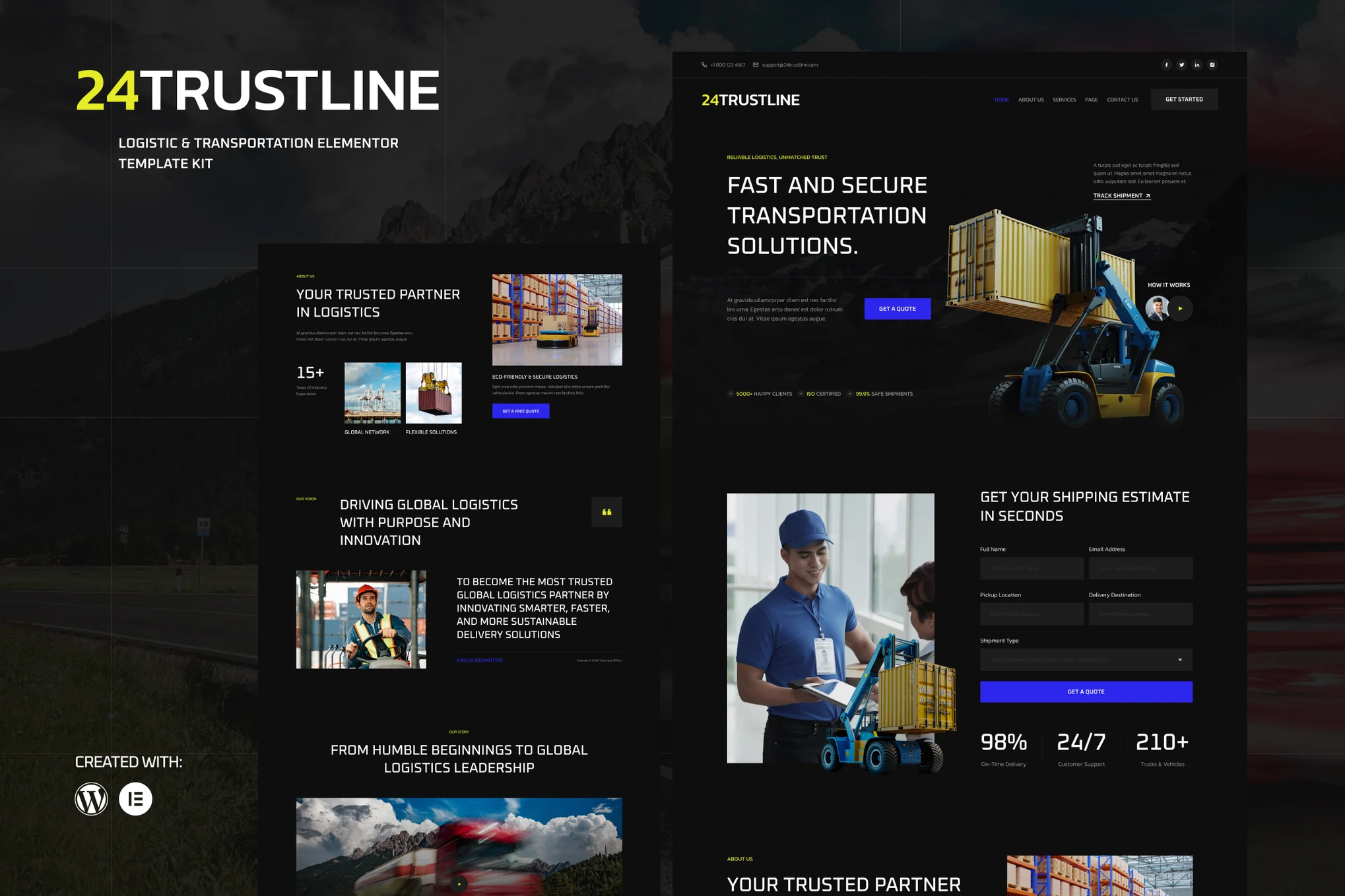 دانلود کیت قالب المنتور 24TrustLine - حمل و نقل و لجستیک مدرن
