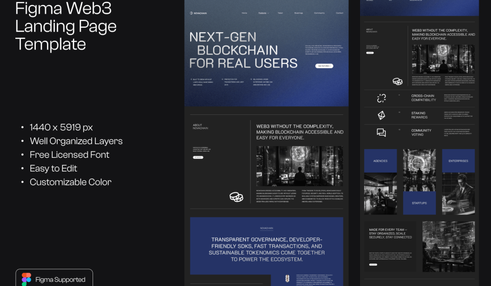 دانلود قالب فیگما صفحه فرود Web3 NovaChain