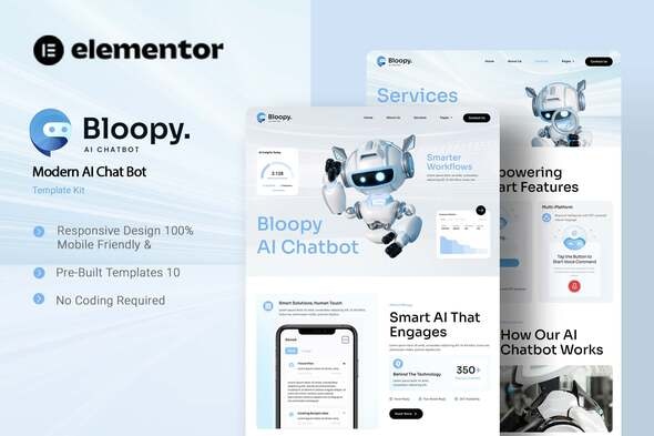 دانلود کیت المنتور Bloopy - قالب چت‌بات و سرویس‌های هوش مصنوعی