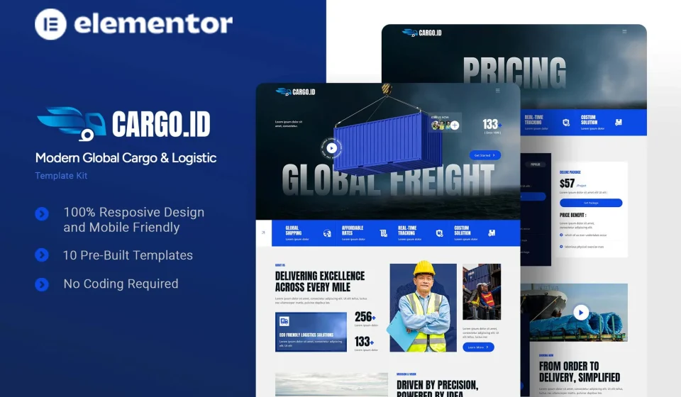 دانلود قالب Cargoid – تمپلیت کیت حمل‌ونقل و لجستیک