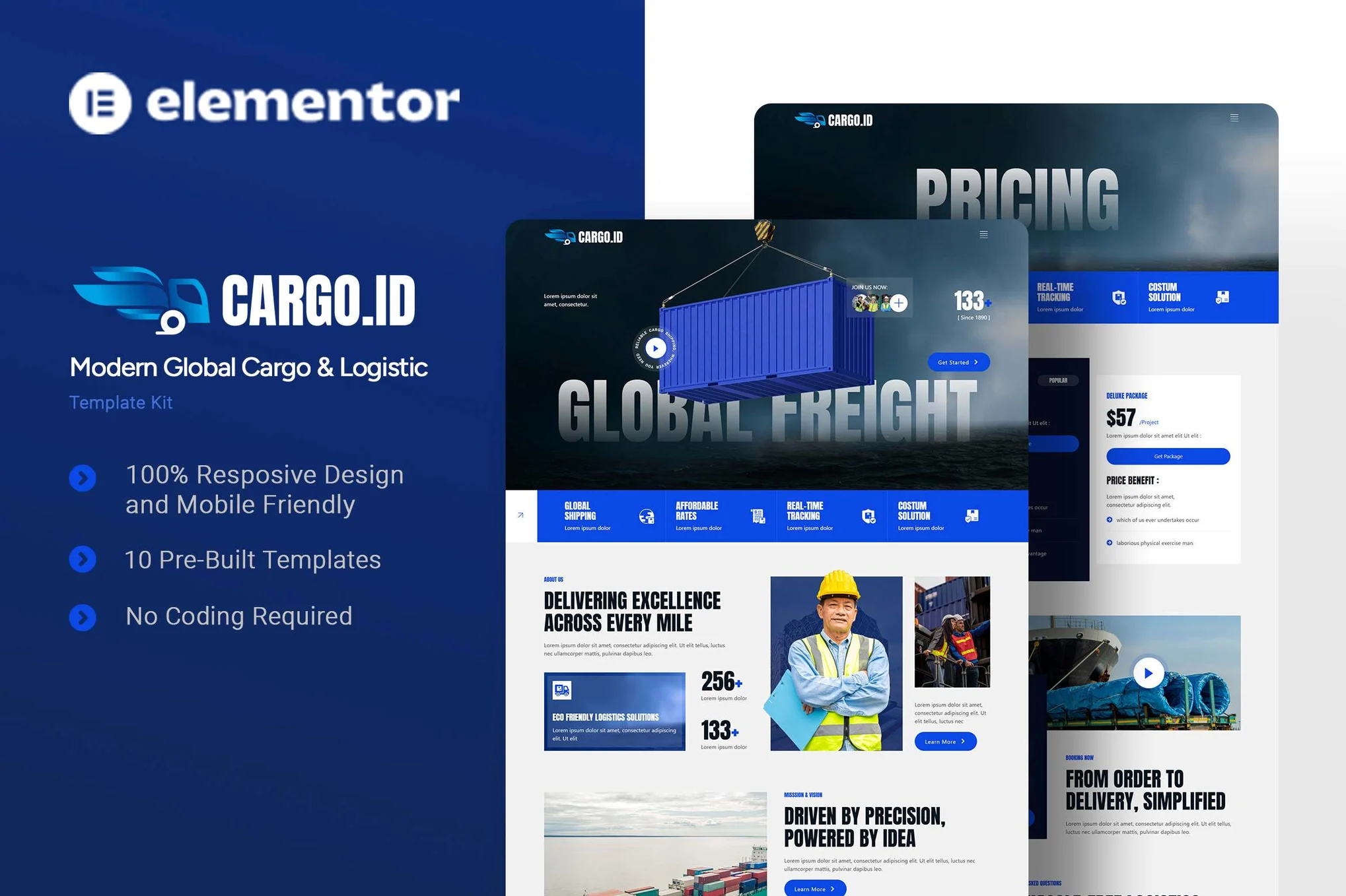 دانلود قالب Cargoid – تمپلیت کیت حمل‌ونقل و لجستیک