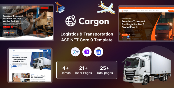 دانلود قالب ASP.NET Cargon - خدمات لجستیک، حمل و نقل و باربری