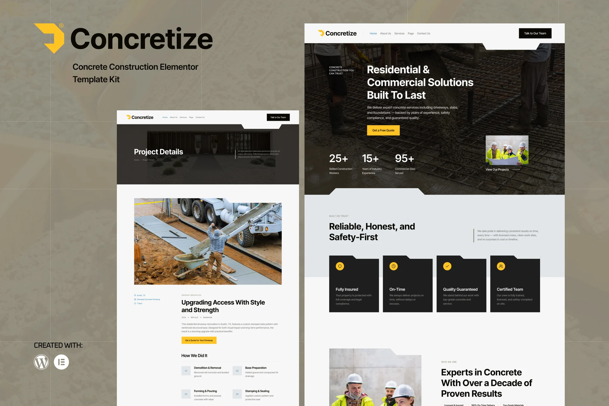 دانلود کیت قالب المنتور Concretize - خدمات بتن و ساخت و ساز