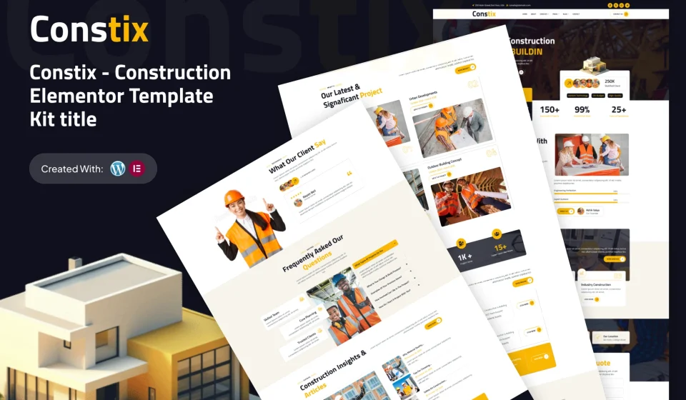دانلود قالب Constix – کیت ساخت‌وساز و معماری برای المنتور