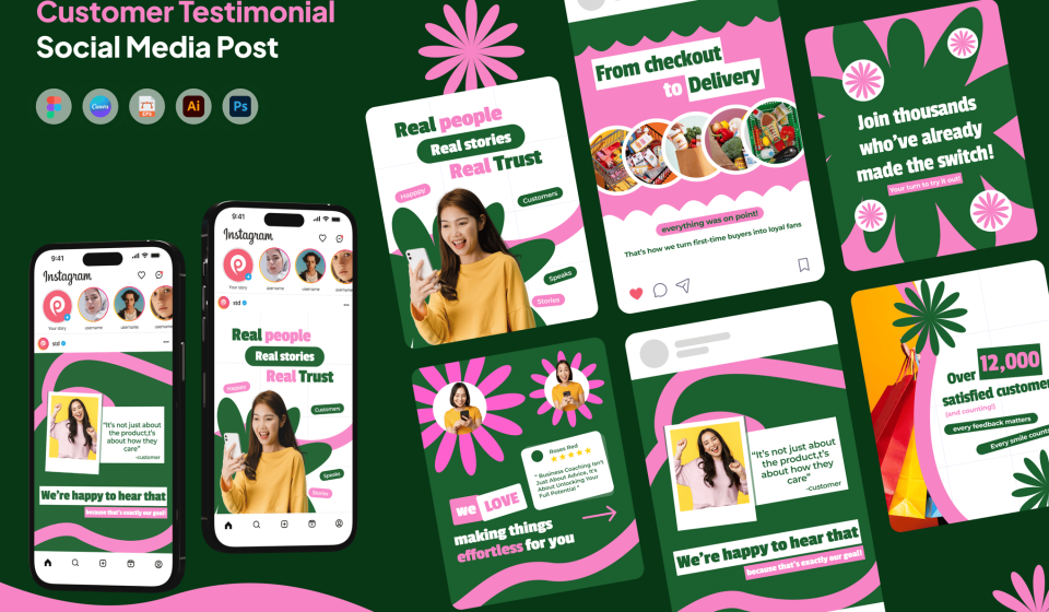 دانلود قالب کاروسل شبکه‌های اجتماعی - نظرات مشتریان