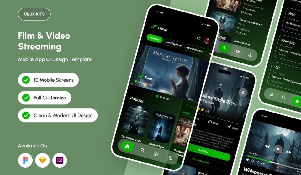 دانلود قالب اپلیکیشن موبایل Filmsy - سینما و استریم فیلم