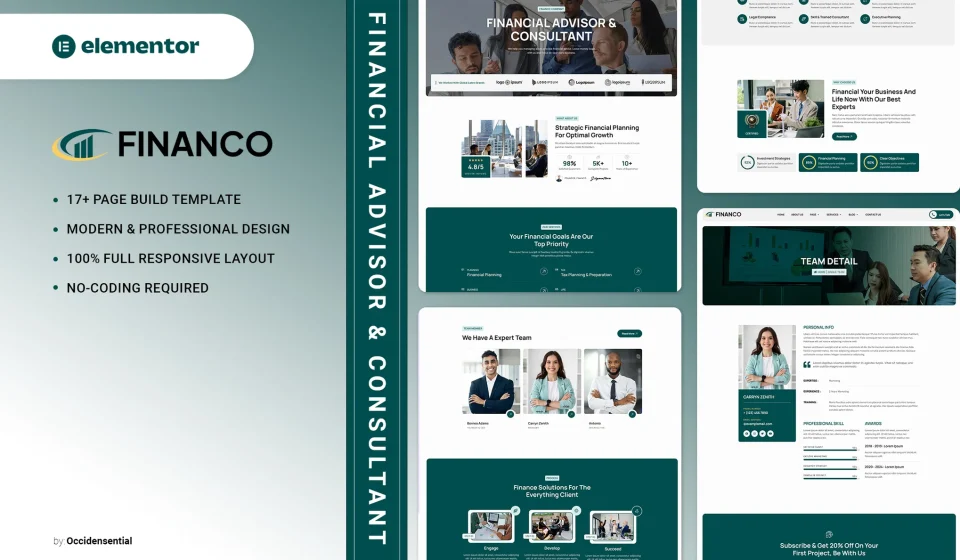 دانلود کیت المنتور Financo - مشاور مالی و کسب‌وکار