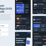 دانلود قالب اپلیکیشن موبایل فریلنسر- حالت تیره