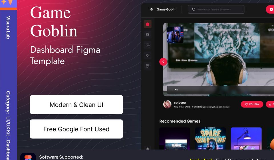 دانلود قالب داشبورد Figma برای مرکز گیمینگ