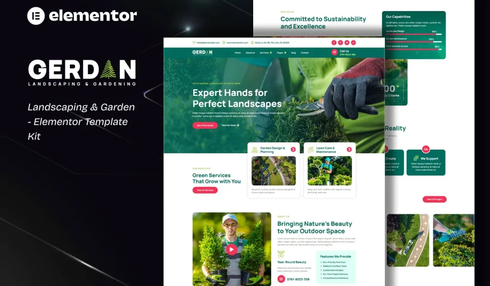 دانلود قالب وردپرس Gerdan - خدمات باغبانی و محوطه‌سازی