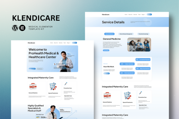 دانلود کیت المنتور Klendicare - قالب پزشکی و درمانی