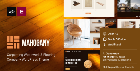 دانلود قالب وردپرس Mahogany - پوسته شرکت خدمات کفپوش ساختمان