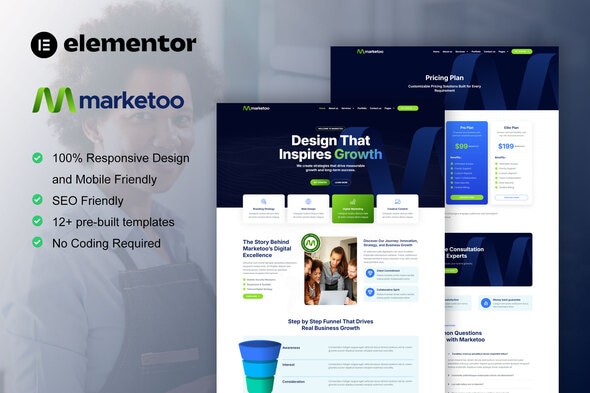 دانلود کیت المنتور Marketoo - قالب آژانس بازاریابی دیجیتال و خلاق