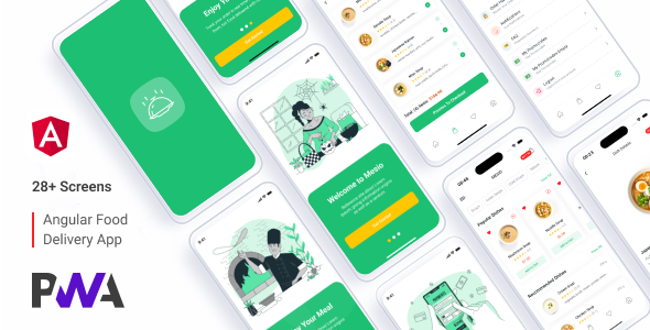 دانلود قالب اپلیکیشن دلیوری غذا Mesio - (Angular PWA + Payload CMS)