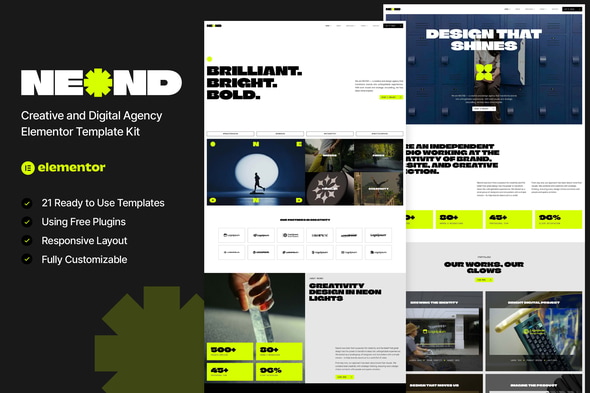 دانلود کیت المنتور Neond - قالب آژانس خلاق و دیجیتال مدرن