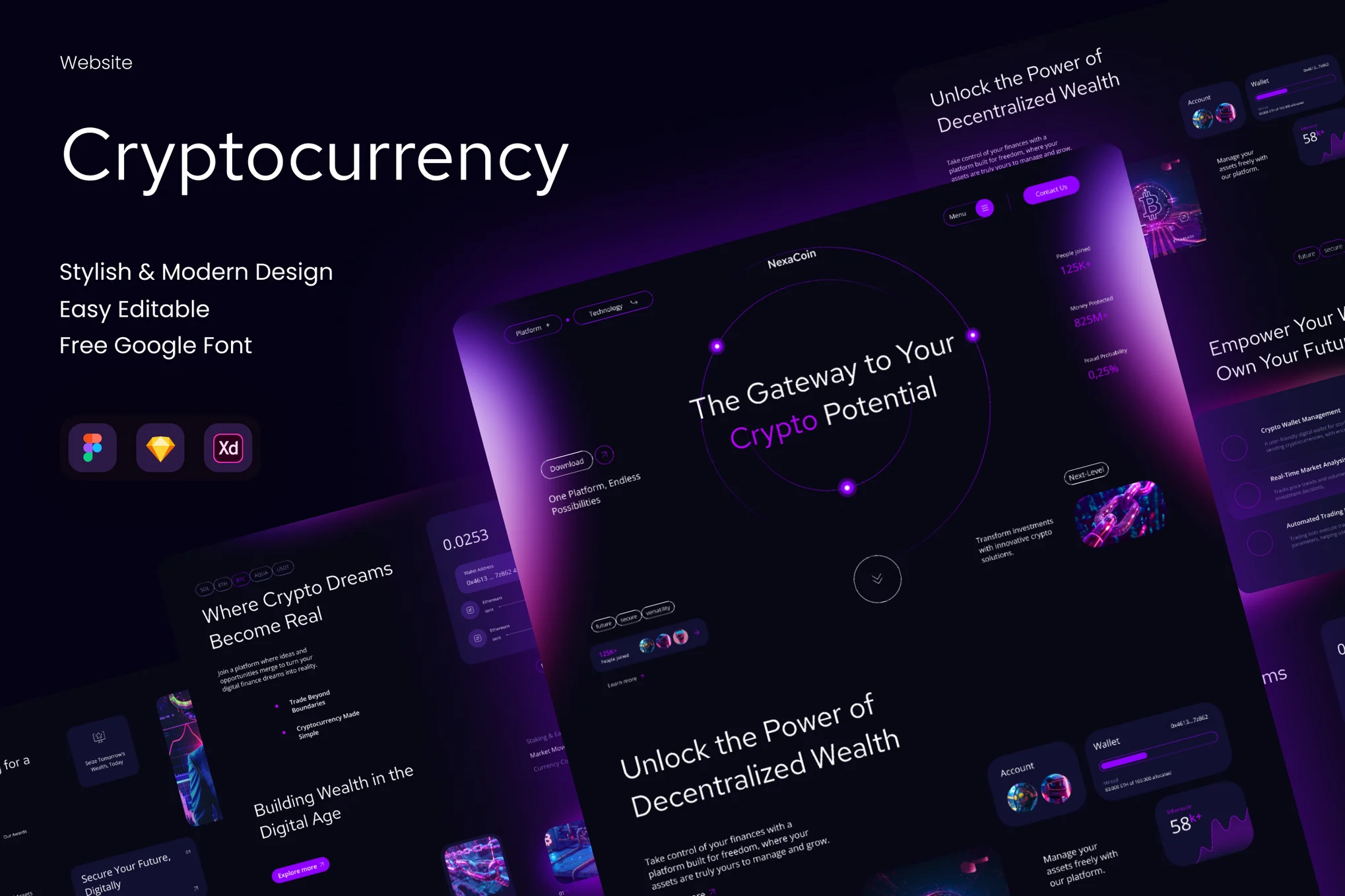 قالب فیگما NexaCoin - طراحی سایت رمزارز و کریپتو