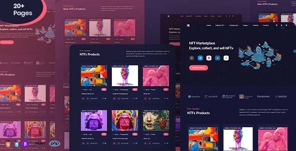 دانلود قالب HTML پاسخگوی NftMarket - پلتفرم NFT و دارایی دیجیتال