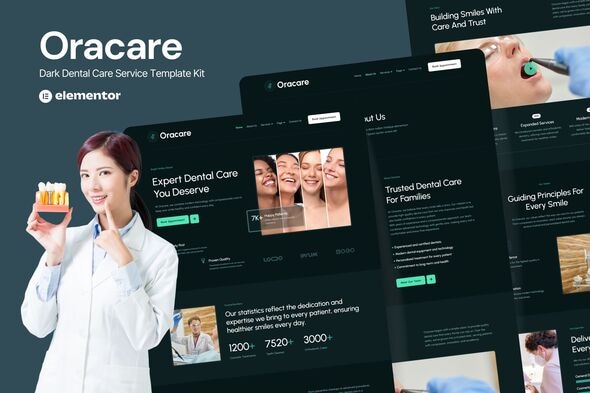 دانلود کیت قالب المنتور Oracare - وب‌سایت خدمات دندانپزشکی