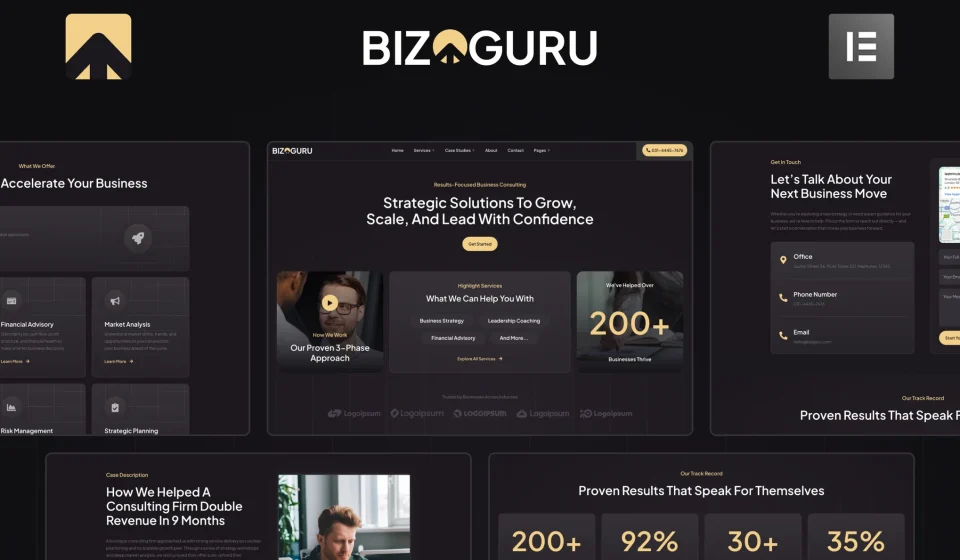 قالب المنتور Biz Guru - طراحی سایت مشاوره کسب‌وکار و مالی