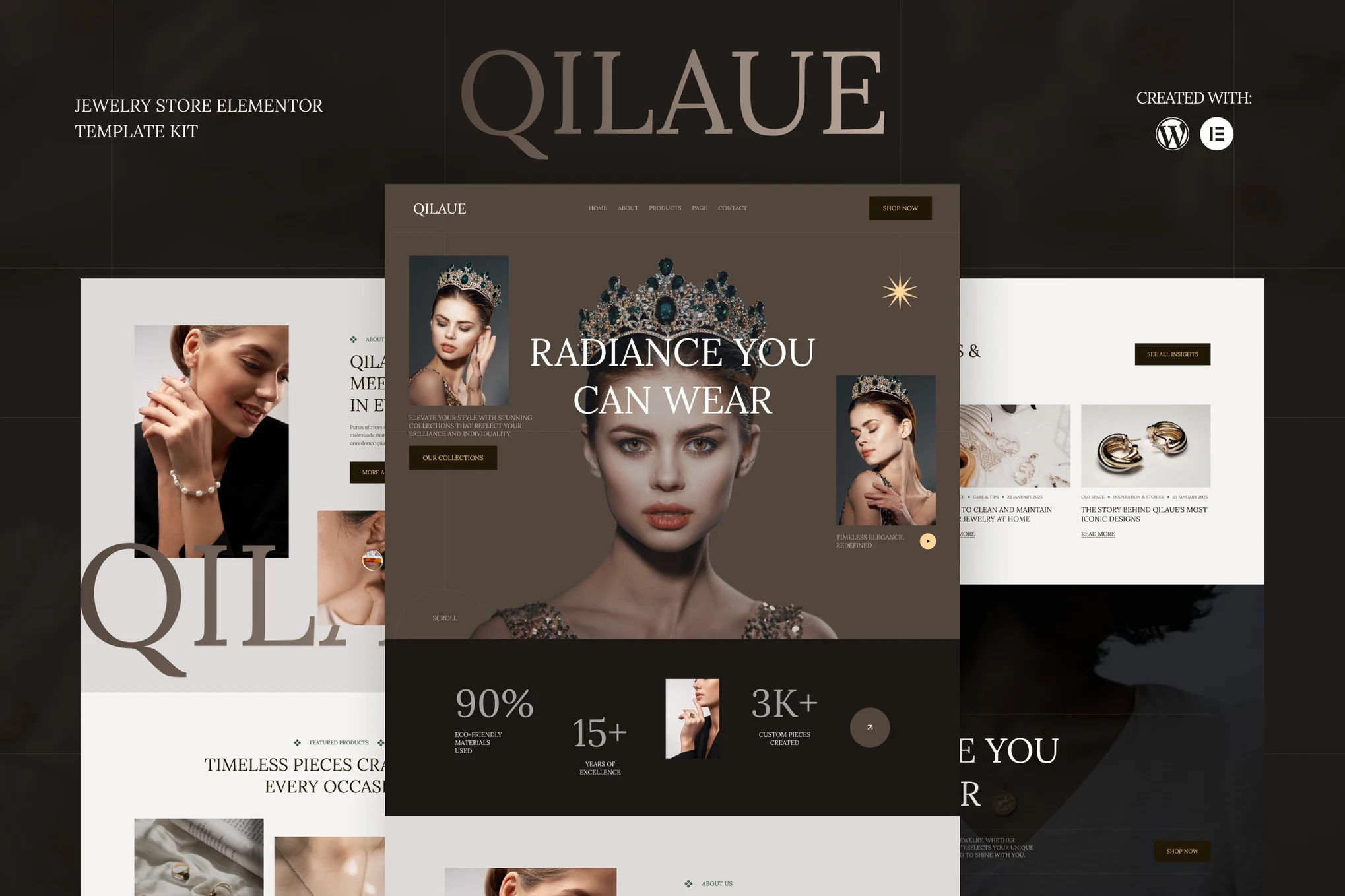 دانلود کیت قالب المنتور Qilaue - فروشگاه جواهرات و برندهای لوکس