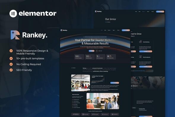 دانلود کیت المنتور Rankey - قالب آژانس بازاریابی دیجیتال و سئو