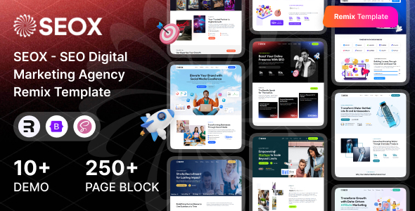 دانلود قالب Remix.js SEOX - آژانس سئو و بازاریابی دیجیتال