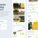 دانلود کیت UI اپلیکیشن موبایل شبکه‌های اجتماعی Pipel