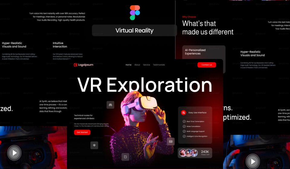 دانلود قالب لندینگ پیج واقعیت مجازی (Virtual Reality Landing Page)