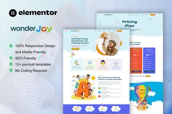 دانلود کیت المنتور WonderJoy - قالب مهدکودک و مراقبت از کودک
