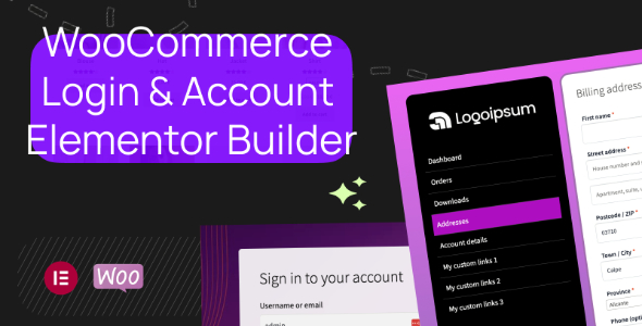 دانلود افزونه وردپرس WooCommerce Login & Account Pages for Elementor