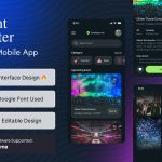 دانلود قالب اپلیکیشن موبایل Figma برای کشف و رزرو رویداد - Event Hunter