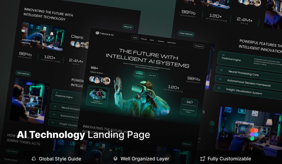 قالب سایت هوش مصنوعی - لندینگ پیج استارتاپ‌های AI