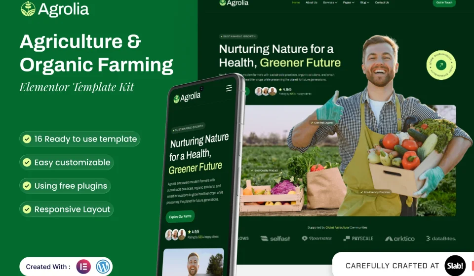 دانلود کیت قالب Agrolia - قالب کشاورزی و مزرعه ارگانیک