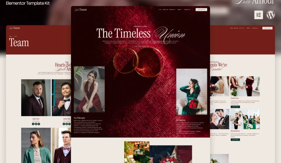 دانلود کیت قالب المنتور Belle Amour - قالب خدمات عروسی