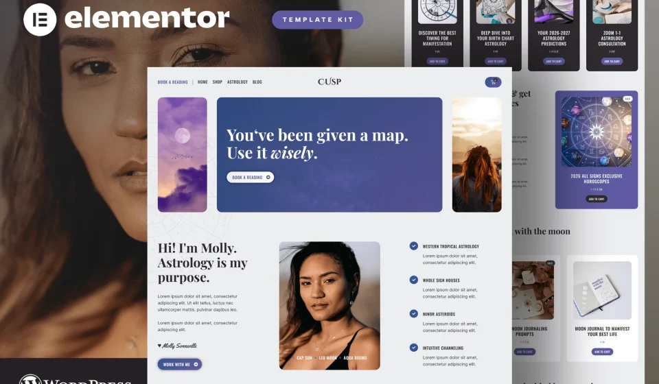 کیت المنتور Cusp - قالب وردپرس طالع بینی، فال و خدمات معنوی