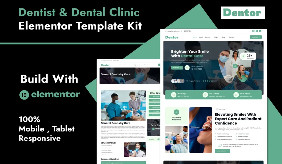 کیت المنتور Dentor - قالب وردپرس دندانپزشکی و سلامت دهان