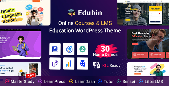 دانلود قالب آموزشی و دوره آنلاین وردپرس Edubin