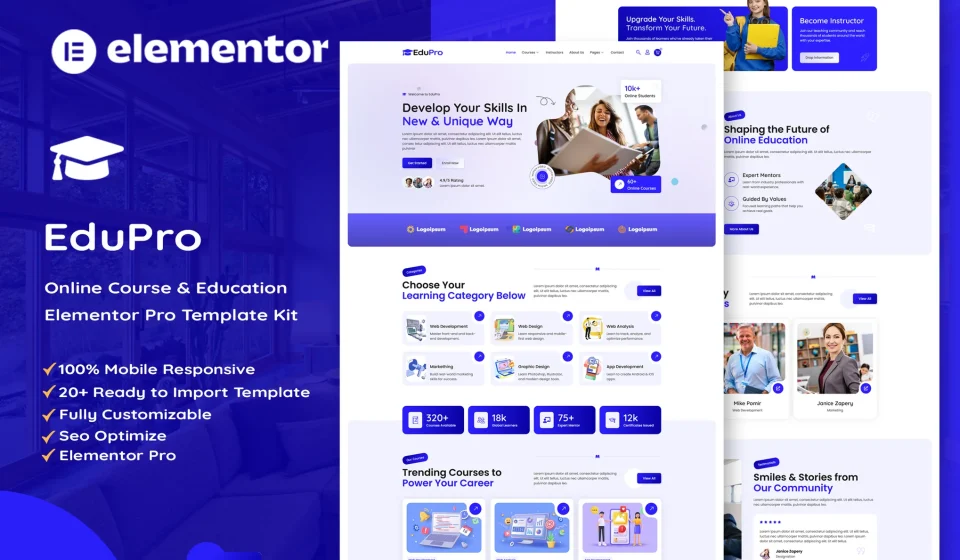 دانلود کیت قالب Edupro - کیت آموزش آنلاین و دوره آموزشی