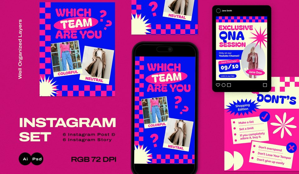 دانلود قالب‌های اینستاگرام Fashion Sale - پست و استوری