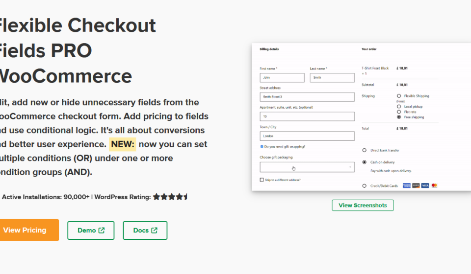 دانلود افزونه Flexible Checkout Fields PRO WooCommerce