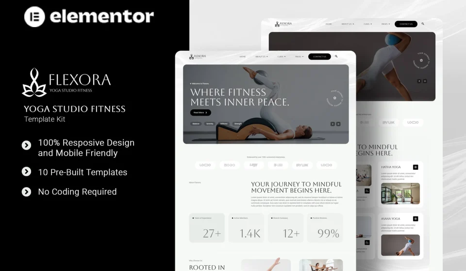 دانلود کیت قالب Flexora - استودیو یوگا و تناسب اندام