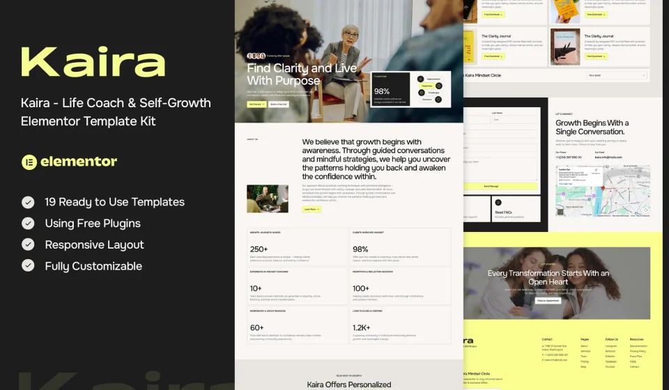 دانلود کیت قالب Kaira - المنتور مربی زندگی و رشد فردی
