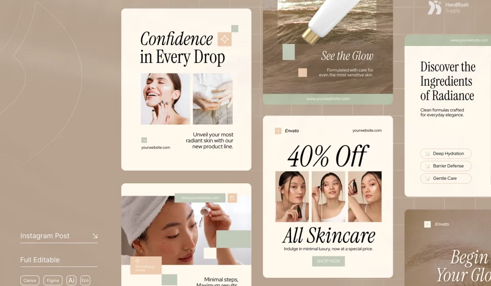 دانلود قالب اینستاگرام Minimalist Skincare