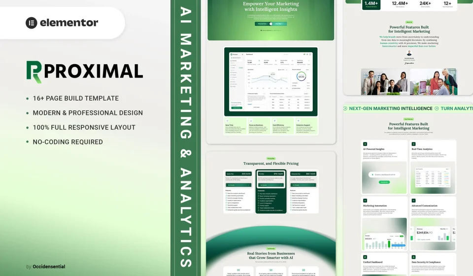 دانلود کیت قالب Proximal - المنتور بازاریابی و تحلیل AI