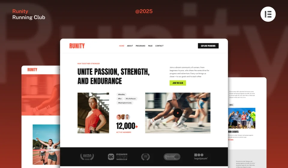 دانلود کیت قالب المنتور Runity - باشگاه دو و ماراتن ورزشی