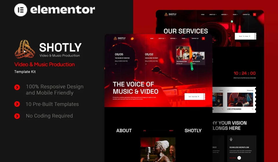 کیت المنتور Shotly - قالب وردپرس استودیو فیلمسازی و موسیقی