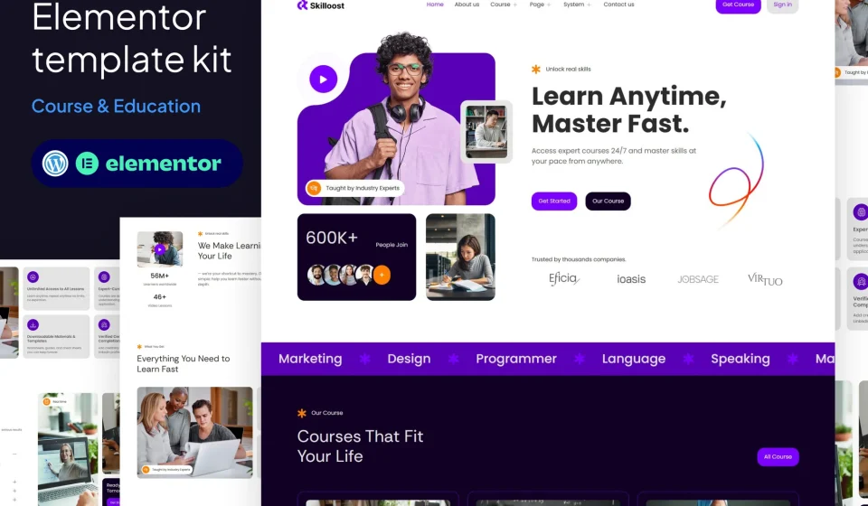 کیت المنتور Skilloost - قالب وردپرس سایت آموزشی و ای‌کورس
